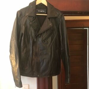 Karl Lagerfeld 100% Black Leather Moto Jacket perfect condition